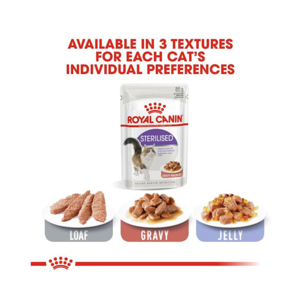 پوچ گربه عقیم شده رویال کنین در سس گوشت Royal Canin Pouch Sterilised in Gravy وزن 85 گرم