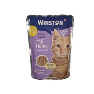 پوچ گربه وینستون با طعم مرغ در سس Winston Chicken In Sauce وزن 100 گرم