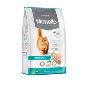 غذای خشک گربه بالغ هیربال کنترل مونلو با طعم گوشت پرندگان و ماهی سالمون Monello Adult Hairball Control Poultry & Salmon وزن 1 کیلوگرم