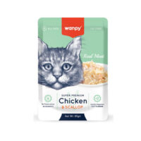 پوچ گربه ونپی با طعم مرغ و گوش ماهی Wanpy Cat Pouch Chicken And Scallop وزن 85 گرم