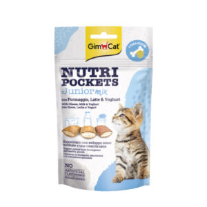 اسنک تشویقی نوتری بچه گربه جیم کت GimCat Nutri Pockets Junior Mix وزن 60 گرم