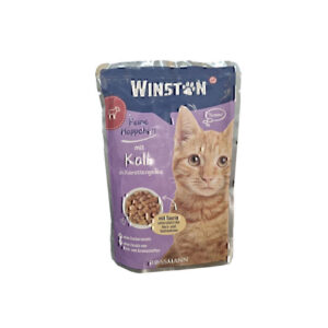 پوچ گربه وینستون با طعم گوشت گوساله در ژله هویج Winston Veal In Carrots Jelly وزن 100 گرم