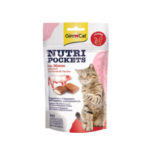 اسنک تشویقی گربه جیم کت با طعم گوشت گاو GimCat Nutri Pockets Beef وزن 60 گرم