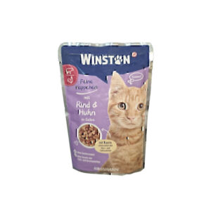 پوچ گربه وینستون با طعم گوشت گاو و مرغ در ژله Winston Beef & Chicken In Jelly وزن 100 گرم