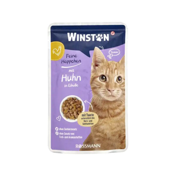 پوچ گربه وینستون با طعم مرغ و تخم مرغ Winston Chicken In Egg Shell وزن 100 گرم