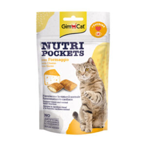 اسنک تشویقی نوتری گربه جیم کت با طعم پنیر GimCat Nutri Pockets Cheese وزن 60 گرم