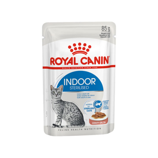 پوچ گربه عقیم شده ایندور رویال کنین در سس Royal canin Indoor sterilised وزن 85 گرم