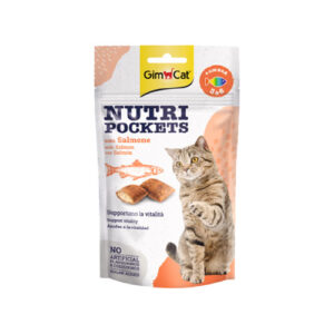 اسنک تشویقی گربه جیم کت با طعم سالمون GimCat Nutri Pockets Salmon وزن 60 گرم